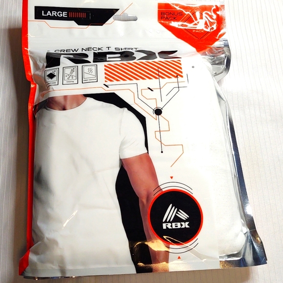 NWT RBX White Crew Neck Short Sleeve T Shirt Size Large - Picture 2 of 3
